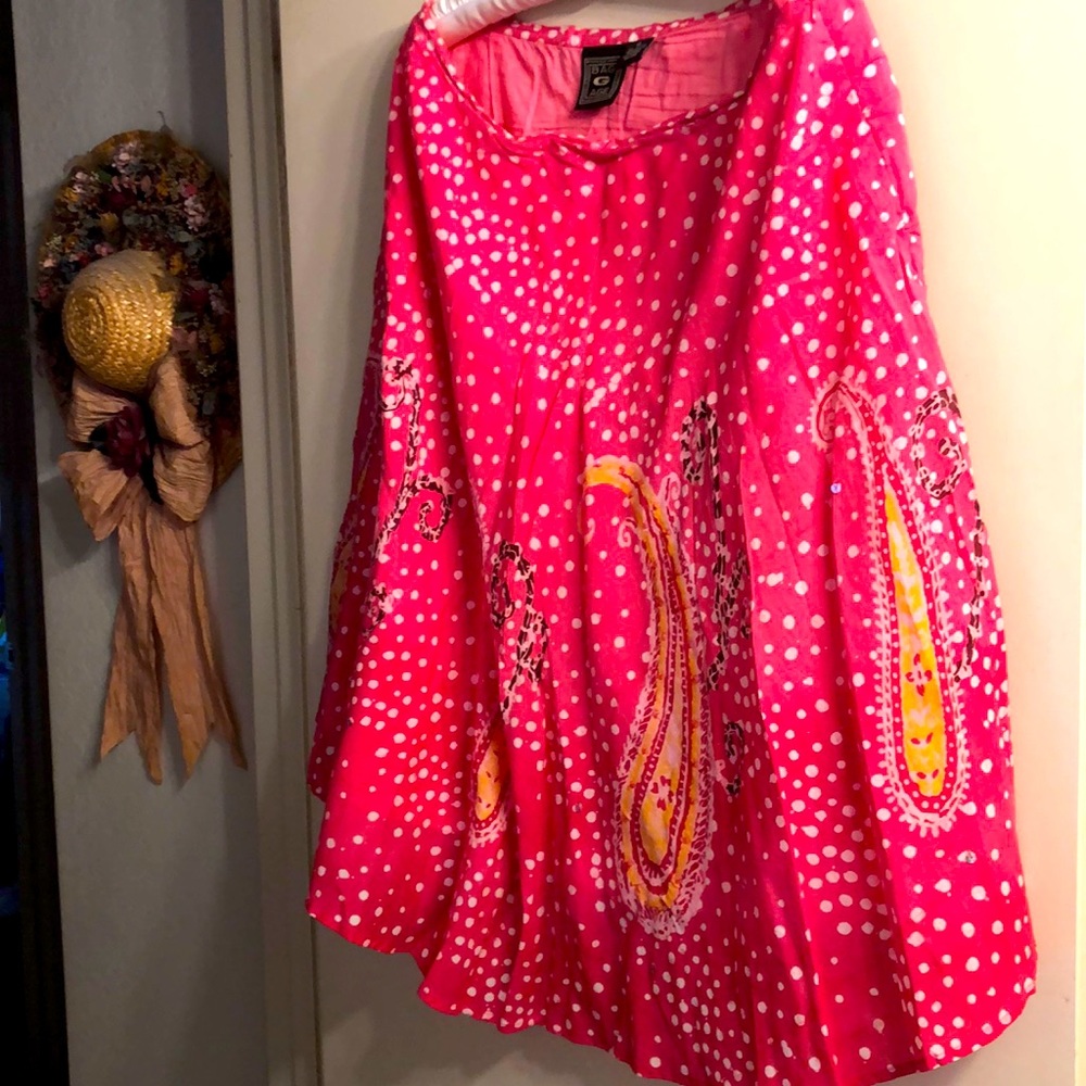 Bag G Age skirt sequins on paisley design EUC 100% cotton w/ lining